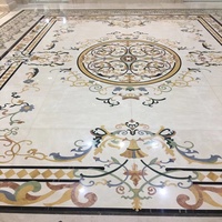 Médaillon moderne en marbre poli, étanche, rond, carré ou rectangulaire, avec motifs découpés au jet d'eau, pour usage hôtelier
