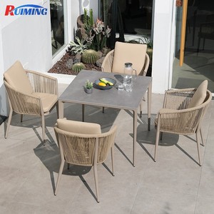 Chaise empilable moderne en <span class=keywords><strong>aluminium</strong></span> pour l'extérieur chaise de salle à manger confortable en corde pour jardin patio villa restaurant parc <span class=keywords><strong>cuisine</strong></span> - Product Image 4