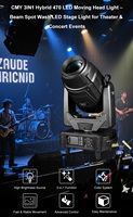 CMY 3IN1 Hybride 470 LED Moving Head Light Beam Spot Wash LED Éclairage de scène avec contrôle DMX512 pour les événements théâtraux et de concert