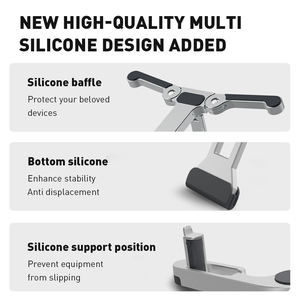 हल्के एल्यूमीनियम लैपटॉप घर के कार्यालय विशिष्ट उपयोग के लिए सिलिकॉन सतह के साथ धातु कंप्यूटर डेस्क - Product Image 5