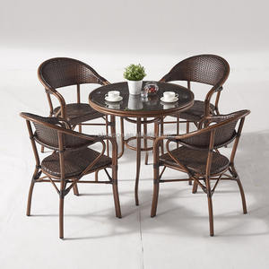 Goedkope PE Rattan Eetset, Rattan Stoelen en Tafel, Restaurant Eetset - Product Image 2