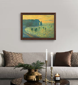 لوحة زيتية عصرية بأسلوب الآرت ديكو على قماش للتعليق على الحائط مع إطار أسود - Product Image 6