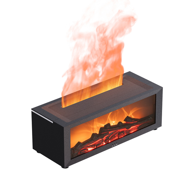 Factory Wholesale Flame Fireplace Aromatherapy Diffuser 150ML Water tank Capacity Customizable Color Packaging Boxes