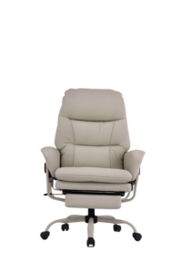 Fauteuil de bureau de direction <span class=keywords><strong>à</strong></span> suspension mécanique, fauteuil de patron inclinable de luxe en PU avec repose-pieds rétractable - Product Image 2