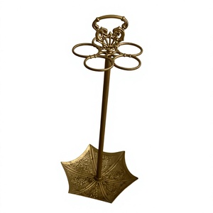 Porte-parapluies antique de style rétro, en laiton de luxe, pour 5 parapluies, pour la maison et le bureau, design vintage du milieu du siècle - Product Image 1