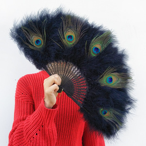 Éventail en plumes <span class=keywords><strong>de</strong></span> <span class=keywords><strong>paon</strong></span> douces et moelleuses, teint sur mesure, accessoires <span class=keywords><strong>de</strong></span> danse pour burlesque, décoration <span class=keywords><strong>de</strong></span> mariage et <span class=keywords><strong>de</strong></span> fête - Product Image 1
