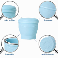 Gobelet en silicone de qualité alimentaire sans BPA, réutilisable, couleur macaron, anti-fuite, léger, logo personnalisé, gobelet en silicone pliable, gobelet macaron