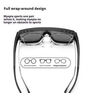 Gafas <span class=keywords><strong>de</strong></span> Ciclismo Deportivas Unisex para Exteriores, Polarizadas UV400, Montura Cuadrada TR90 <span class=keywords><strong>de</strong></span> Cobertura Total, Resistentes al Viento, Múltiples Opciones <span class=keywords><strong>de</strong></span> Color - Product Image 2