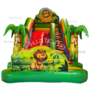 Huatong thương mại PVC <span class=keywords><strong>Inflatable</strong></span> động vật chủ đề Công viên trượt sân chơi ngoài trời phim hoạt hình infrables lâu đài Combo Slide cho trẻ em - Product Image 2