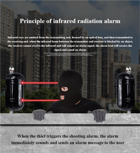 50-1. 250m <span class=keywords><strong>Alarm</strong></span> keamanan rumah luar ruang tiga balok Sensor detektor inframerah fotoelektrik pintu untuk keamanan Perimeter - Product Image 5