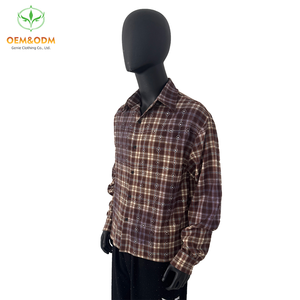 OEM Tùy Chỉnh Nút <span class=keywords><strong>Up</strong></span> Xuống Áo Sơ Mi Cổ Điển Axit Rửa Quá Khổ Pha Lê Dài Tay Áo Flannel Rhinestone Mô Hình Mens Boxy Áo Sơ Mi Sọc - Product Image 2