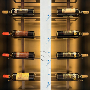 Meuble à vin thermostatique en acier inoxydable avec porte-bouteilles horizontaux pour la réfrigération et l'affichage - Product Image 4