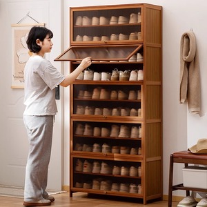 Zapatero sencillo, mueble de almacenamiento para la entrada, zapatero doméstico, de varias capas con puertas, adecuado para usar en pasillos y - Product Image 2