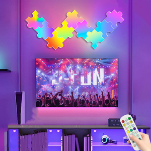 Lámpara de Pared Inteligente RGBIC, Modular, Tipo Rompecabezas, LED, <span class=keywords><strong>con</strong></span> Ritmo Musical, para Decoración del Hogar y Juegos - Product Image 4