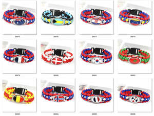 Pulsera tejida a mano con la bandera del país, Paracord, regalo de promoción para seguidores del fútbol, recuerdos para Escape al aire libre, <span class=keywords><strong>2022</strong></span> - Product Image 6