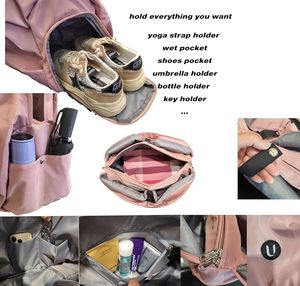 Free sample Women's Large Capacity Gym Travel <b>Bag</b> Waterproof Fashionable Yoga <b>Bag</b> <b>Shoe</b> <b>Compartment</b> Custom Logo Portable Durable - Product Image 3
