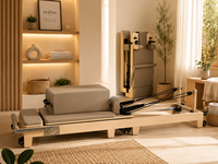 Machine de Pilates Reformer pliable et réglable en bois d'érable Celux pour usage domestique avec garantie de 3 ans - Équipement d'exercice portable pour la santé
