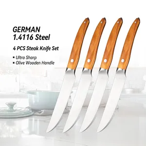 Grandsharp-Juego de cuchillos de acero inoxidable para carne, de 5,5 pulgadas, alto contenido de carbono, alemán, 1,4116, cortador de carne, mesa, cuchillos de cena, 4 Uds.