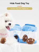 Jouet interactif pour chien en peluche de la série Digging Fun, durable, anti-ennui, pour dissimuler la nourriture (fromage, lait, pois, fusée)