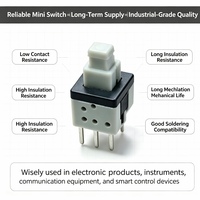 Sakelar Tombol Tekan Horizontal 8.5mm Pemasangan Samping 6Pin Self-Locking Spst Rocker Switch Sakelar On Off untuk Glocks