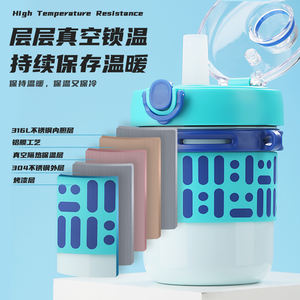 Botella de Agua UZSPACE con Diseño Moderno y Elegante para Adultos, Botella de Agua de Acero Inoxidable con Aislamiento de Doble Pared y Pajita - Product Image 5