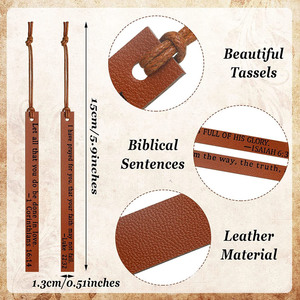Quick Ship Religious PU Leather <strong>Bookmarks</strong> <strong>Bible</strong> Inspirationl <strong>Scripture</strong> Book Marks - Product Image 6