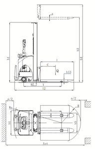 YCMG 1,5 Tonnen Elektrischer Palettenhubwagen mit Lithium-Batterie, Li-Ionen-Palettenhubwagen mit 1300kg Tragkraft für Schmalganglager, CE ISO - Product Image 3