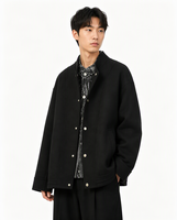 Manteau en laine double face à coupe ample pour homme