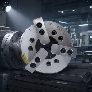 Mandrin hydraulique à 3 mors, creux, à grand déplacement, corps en fonte, standard pour tour CNC - Product Image 2