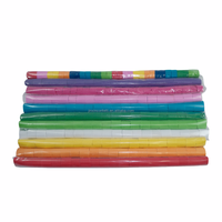 32 rouleaux par sac, serpentins en papier de riz biodégradable ignifuge rose et bleu pour mariages et fêtes d'anniversaire