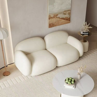 Cremefarbenes Luxus-Apartment-Sofabett-Set Stoff L-Form Dreisitzer Modernes Design Rosegia PAA0416