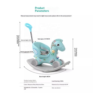 Caballito Balancín de Plástico Tres en Uno, <span class=keywords><strong>Juguete</strong></span> Anticaída para Bebés y Niños Pequeños, Regalo de Cumpleaños - Product Image 4