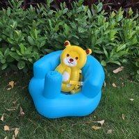 Sofá Cama Inflable Plegable de PVC al por Mayor, Diseño de Tigre Azul para Niños, Silla Convertible Moderna y Minimalista para el Hogar y la Escuela del Bebé