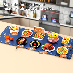 Space-Saving Foldable Food Large Silicone Heat Mat Wall-Mounted Adjustable Heat Settings Convenient Use 10 Dishes <strong>Warming</strong> <strong>Tray</strong> - Product Image 4