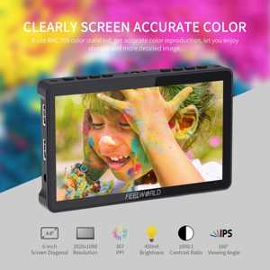 <span class=keywords><strong>FEELWORLD</strong></span> <span class=keywords><strong>F5</strong></span> <span class=keywords><strong>Pro</strong></span> จอภาพกล้อง <span class=keywords><strong>V4</strong></span> 6นิ้ว, จอภาพแบบสัมผัสกล้อง DSLR กล้อง HDMI DSLR จอภาพภาคสนาม F970ชุดจ่ายไฟโดยตรง - Product Image 2