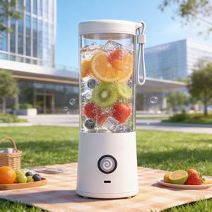 Licuadora USB de 450 ml, a prueba de fugas, eléctrica, libre de BPA, resistente, portátil, exprimidor rápido en 30 segundos, para caravanas/coches, uso en exteriores, gran capacidad, con batería, para alimentos - Product Image 1