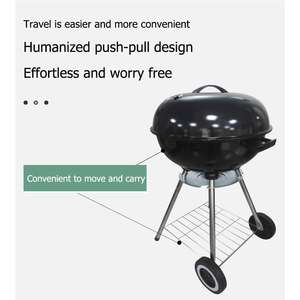 Barbecue à charbon de bois portable de 20 pouces avec roues pour le camping, la cour et la cuisine sur table - Product Image 6