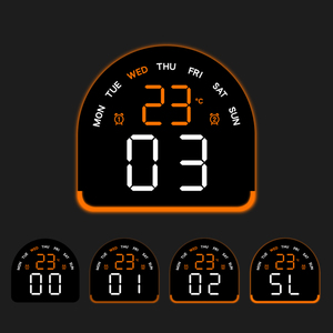 Novo Lançamento: Relógio Digital Grande e Calendário LED Artístico Portátil Elétrico Luminoso com Espelho Personalizado e Luz de Alarme para Casa - Product Image 3