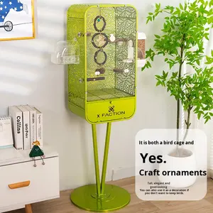 Kandang Burung Ekologis Berlapis Logam Kering, Kandang Burung Beo Indoor Vertikal Besar Transparan Mewah Model Villa, Khusus <span class=keywords><strong>Cockatiel</strong></span> Berkualitas Tinggi - Product Image 3