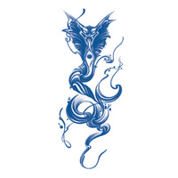 Autocollants de tatouage temporaires à base de plantes pour la moitié du bras, motifs Dragon, Renard, Tigre, pour la taille, l'abdomen, la poitrine, tatouages sexy et écologiques