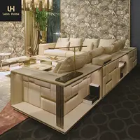 Italienische High-End-Wohnzimmer Sofa Set Möbel Premium Schnitt L-Form Leder Luxus Sofa Set für Villa