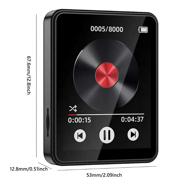 32GB MP3 Player 2.4 Inch Touchscreen Portable Music Player Bt-Compatible 5.3 with Speaker FM Radio Voice Recorder