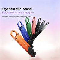 Nouveau produit de commerce extérieur 2026 : Support de téléphone portable et tablette pliable en alliage d'aluminium et ABS, avec porte-clés et support de bureau, sept couleurs