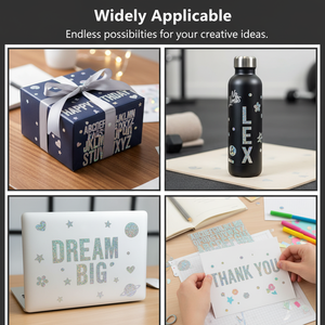 Autocollants personnalisés, auto-adhésifs, imperméables, décoratifs, découpés, imprimés numériquement, avec lettrage doré - Product Image 2