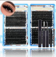 Kit de cils en grappe légers à faire soi-même, cils longs et épissés avec cils individuels inférieurs, vente en gros, stock disponible, cils en grappe