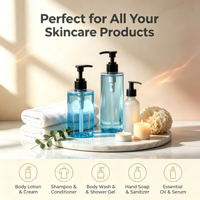Bouteille cosmétique PET personnalisée avec pompe pour shampoing, lotion, gel douche, soin de la peau, sérum, impression UV, 300 ml, 500 ml, 700 ml