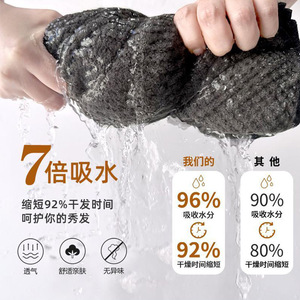 Gorro para secar el cabello, forro polar coral, de secado rápido, color sólido, para mujeres, cabello largo, uso doméstico - Product Image 2