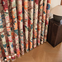 Cortinas Opacas con Diseño Floral y de Aves, Estilo Vintage, Múltiples Opciones de Montaje para Dormitorio y Sala de Estar
