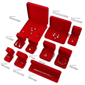 Sang trọng nhỏ nhung engagement Ring & bông tai hộp đồ trang sức cao cấp bao bì - Product Image 3