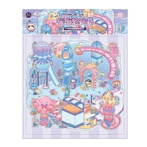 Eslite Dream Series 3D Laser Sticker Escena en miniatura de dibujos animados creativos para paisajismo al aire libre Diversión See Meow Star Pared decorativa - Product Image 5